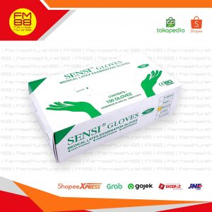 Sarung Tangan Sensi Powder Free Medical Latex Gloves 100 Pcs