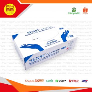 Sarung Tangan Sensi Powdered Medical Latex Gloves Isi 100 Pcs