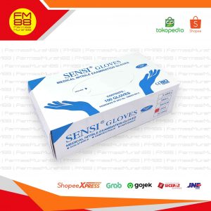 Sarung Tangan Sensi Powder Free Medical Nitrile Gloves 100 Pcs